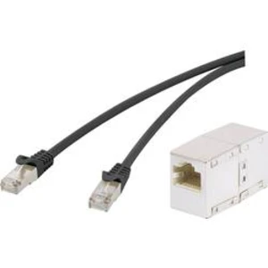 Síťový prodlužovací kabel RJ45 Renkforce RF-3828858, CAT 5e, F/UTP, 25.00 cm, šedá