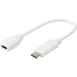 Adaptér USB 2.0 Vivanco [1x micro USB zásuvka - 1x USB 2.0 zástrčka C] bílá