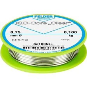 Pájecí cín Felder Löttechnik ISO-Core "Clear" Sn100Ni+, cívka, 0.100 kg, 0.75 mm