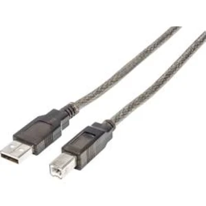 Kabel Manhattan Hi-Speed USB 2.0 aktives Anschlusskabel USB A-Stecker auf B-Stecker 15m schwarz 152389, 15.00 m, černá