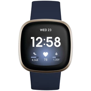 Inteligentné hodinky Fitbit Versa 3 - Midnight/Soft Gold Aluminum (FB511GLNV) inteligentné hodinky • 1,58" OLED displej • dotykové a tlačidlové ovláda