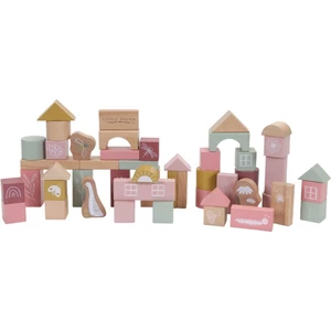 Little Dutch Building Blocks kostky ze dřeva 2 y+ Pink 50 ks
