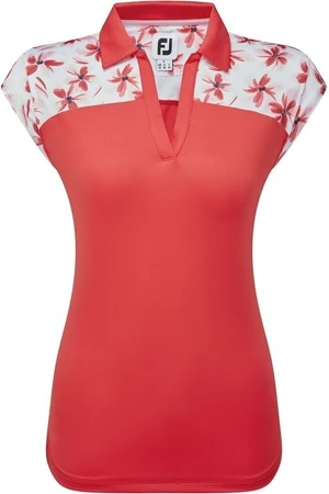 Footjoy Blocked Floral Print Lisle Red XS Polo