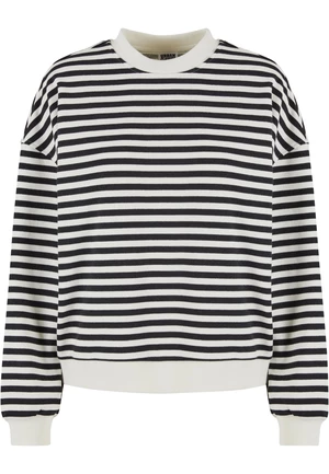 Women's Oversized Striped Sweatshirt - Black/Cream