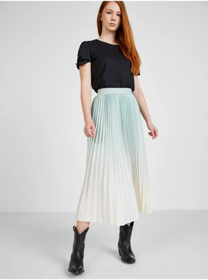 Menthol-white women's pleated midi skirt Guess - Women