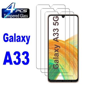 2/4Pcs High Auminum Tempered Glass For Samsung Galaxy A33 5G Screen Protector Glass Film