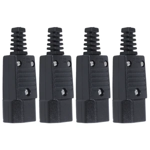 4X Black IEC-320 C14 Male Plug AC Power Inlet Socket Connector 250V 10A