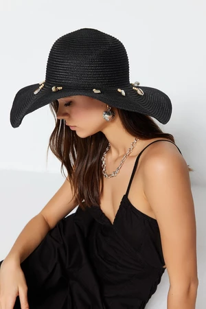 Trendyol Black Shell Detailed Straw Hat for Women