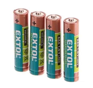 Baterie alkalické ULTRA +, 1,5V AAA (LR03), sada 4 kusy - EXTOL LIGHT EX42010