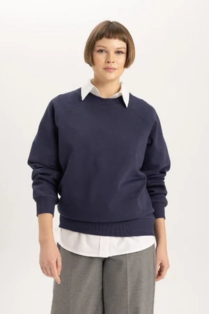 DEFACTO Oversize Fit Crew Neck Thick Basic Sweatshirt