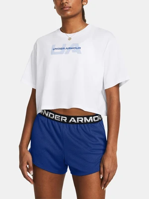 Under Armour UA Boxy Crop Branded SS Triko Bílá