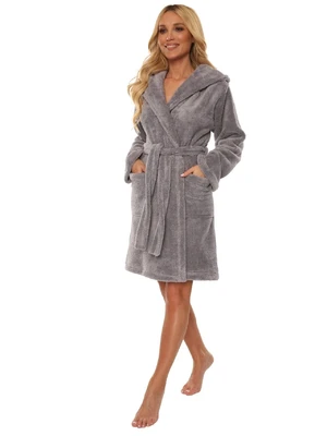 Women's bathrobe De Lafense 806 short S-XL grey 046