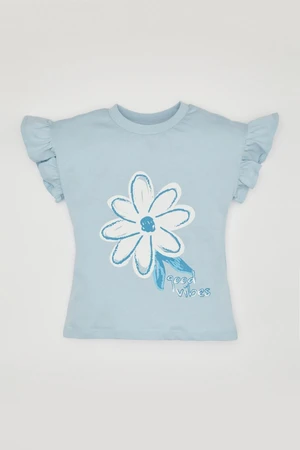 DEFACTO Baby Girl Crew Neck Floral Short Sleeve T-Shirt