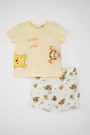 DEFACTO Baby Boy Disney Winnie The Pooh Cotton T-Shirt Shorts 2 Piece Set