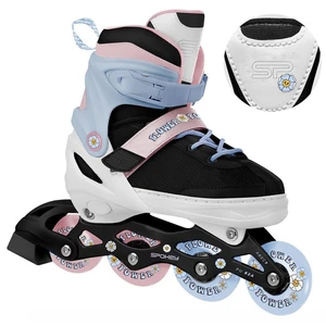 Spokey JOY Children's collets with a pair of beads, black-blue, ABEC7 Carbon, size 27-30