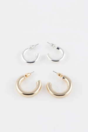 DEFACTO Women's 2-Piece Hoop Earrings