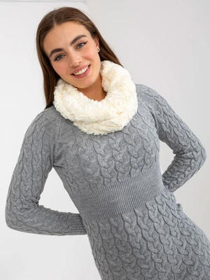 Women's Ecru faux fur neck warmer