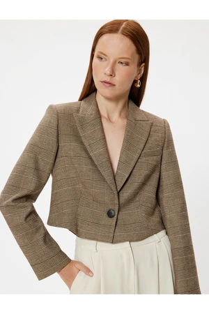 Koton Crop Blazer Jacket Double Breasted Regular Fit