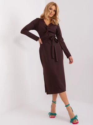 Dress-LK-SK-509456.99-dark brown