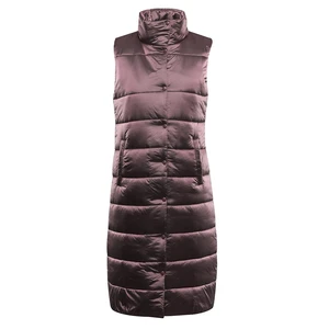 Long women's quilted vest with membrane ALPINE PRO UREFA pink cosmos