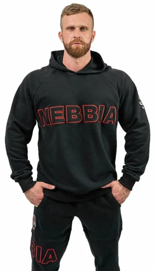 Nebbia Long Pullover Hoodie Legacy Black M Fitness mikina