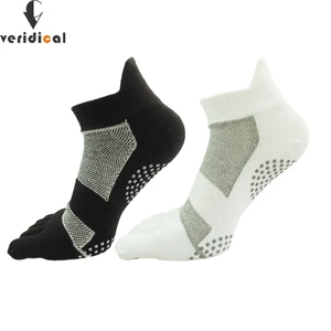 Autumn Winter Pure Cotton No Show Five Finger Socks Men Mesh Breathable Compression Non-Slip Ankle Invisible Socks With Toes