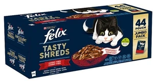 FELIX Tasty Shreds Multipack 1(44x80g) s kuraťom/hovädzím/kačicou/morkou v šťave