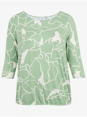 White-green Ladies patterned blouse Fransa - Ladies