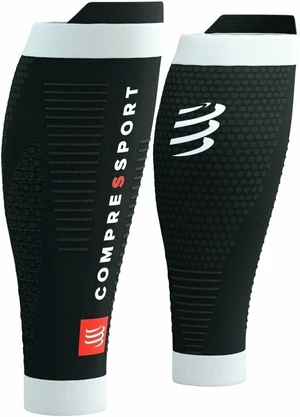 Compressport R2 3.0 Black/White T4 Běžecké návleky na lýtka