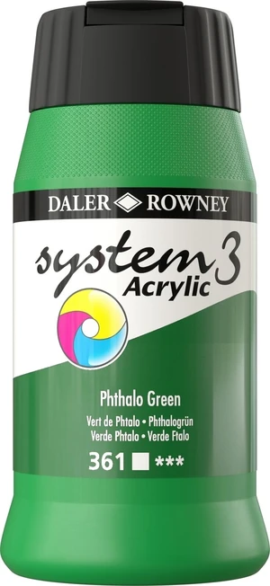 Daler Rowney System3 Acrylic Paint Phthalo Green 500 ml 1 pieza