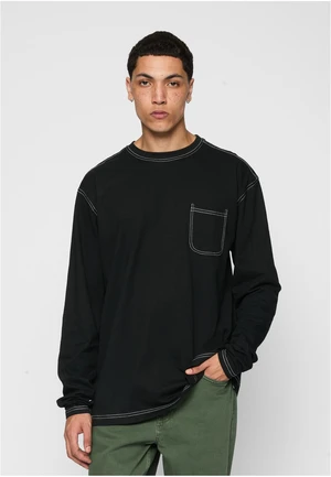 Thick oversized contrast stitch with long sleeves black/white