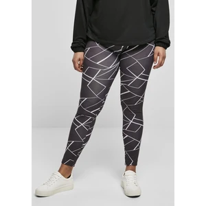 Women's AOP Geometric Black Leggings