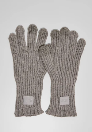 Smart gloves made of a knitted heather grey wool blend