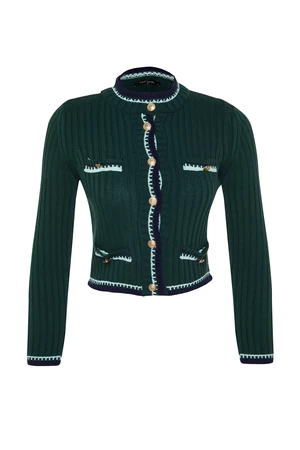 Trendyol Emerald Crop kötöttáru Cardigan