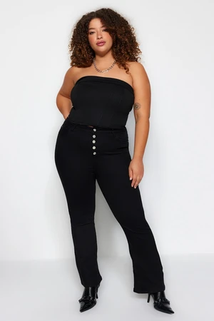 Trendyol Curve Unfading Black High Waist Jeans With Buttons In The Front