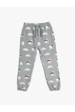 Koton Polar Bear Printed Jogger Sweatpants Cotton