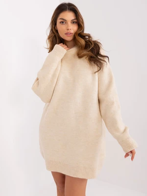 Light beige knitted mini dress from RUE PARIS