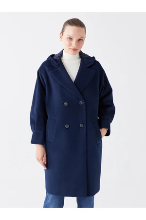 LC Waikiki Women's Hooded Plain Oversize Cachet Coat