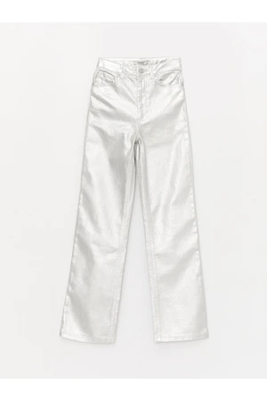 LC Waikiki Leather Look Standard Fit Women's Trousers