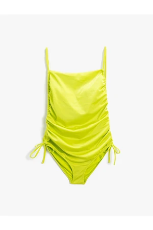 Koton Şahika Ercümen X - Shirring Detailed Swimsuit with Straps