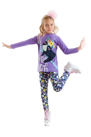 Denokids Sloth Girl Child Tunic Tights Set