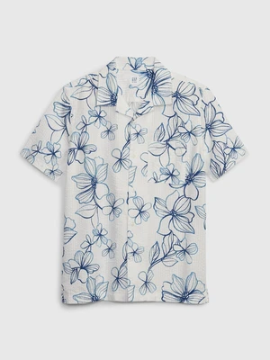 White boys' floral shirt GAP