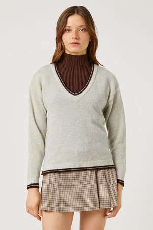 Koton Double Layer Look Knitwear Sweater