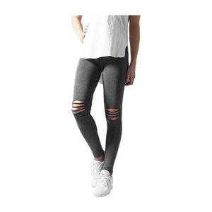 Women's Cut Knee Leggings Acid Black