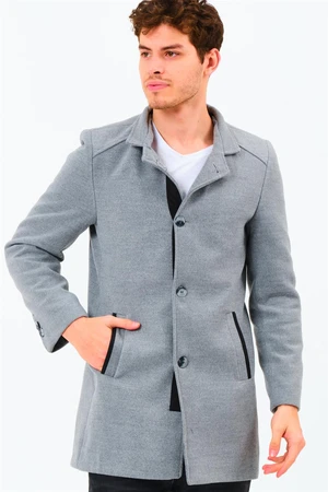 PLT8327 DEWBERRY MEN'S COAT-PLAIN GREY