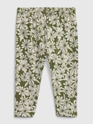 White-green girly floral leggings GAP