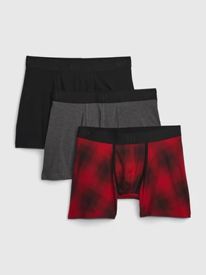 Set of three men's boxer shorts in red, gray and black GAP