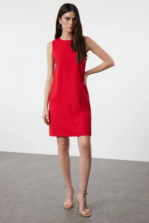 Trendyol Red Plain Woven Dress