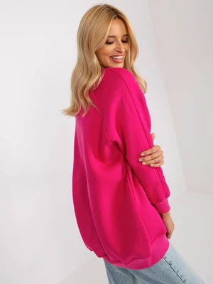 Women's fuchsia basic sweatshirt without hood