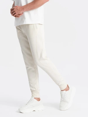 Ombre BASIC men's cotton sweatpants joggers - cream